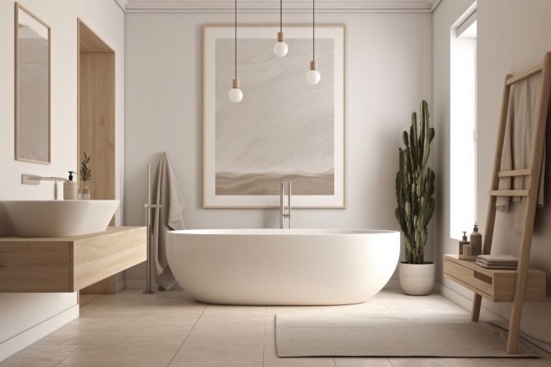Freestanding Bathtub in a Contemporary Space